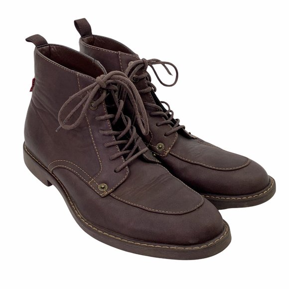 Levi\'s Norfolk Vegan Faux Leather Brown Lace Up Round Toe Chukka Boots 9.5 main image 4
